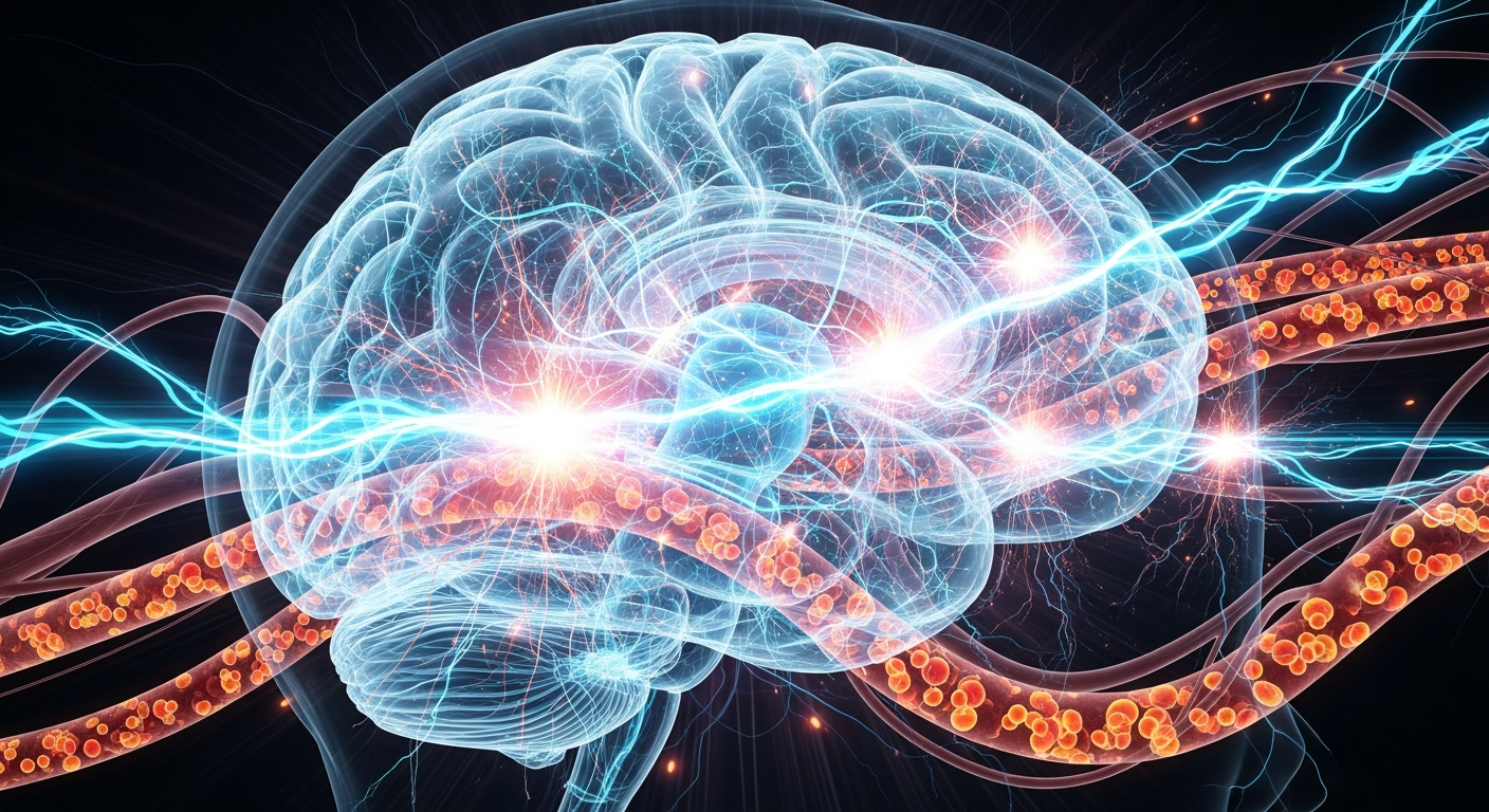 Brain operating at peak performance with vibrant neural activity