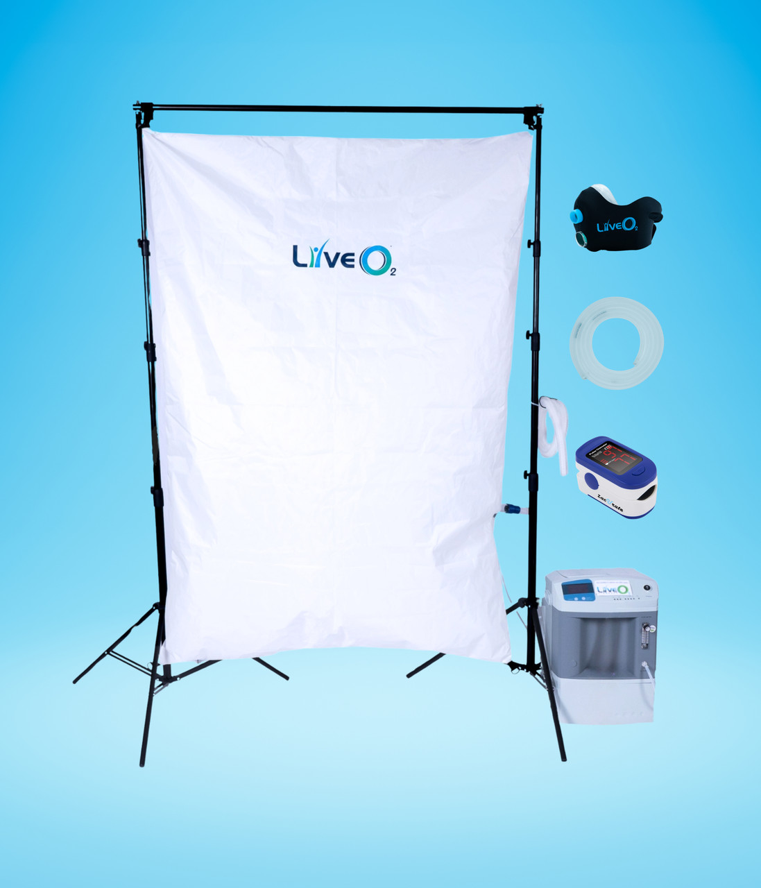 LiveO2 EWOT Standard Complete System — oxygen reservoir on stand